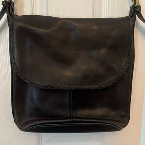 Vintage Coach Whitney Black Leather Handbag Made In United States